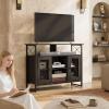 imageWLIVE TV Stand 55 inch TV Tall Entertainment Center with Storage Farmhouse Industrial TV Console for Bedroom Living Room Rustic BrownBlack
