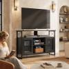 imageWLIVE TV Stand 55 inch TV Tall Entertainment Center with Storage Farmhouse Industrial TV Console for Bedroom Living Room Rustic BrownCharcoal Black