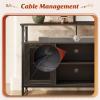 imageWLIVE TV Stand 55 inch TV Tall Entertainment Center with Storage Farmhouse Industrial TV Console for Bedroom Living Room Rustic BrownCharcoal Black