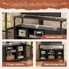 imageWLIVE TV Stand 55 inch TV Tall Entertainment Center with Storage Farmhouse Industrial TV Console for Bedroom Living Room Rustic BrownCharcoal Black