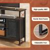 imageWLIVE TV Stand 55 inch TV Tall Entertainment Center with Storage Farmhouse Industrial TV Console for Bedroom Living Room Rustic BrownCharcoal Black