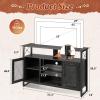 imageWLIVE TV Stand 55 inch TV Tall Entertainment Center with Storage Farmhouse Industrial TV Console for Bedroom Living Room Rustic BrownCharcoal Black