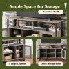 imageWLIVE TV Stand 55 inch TV Tall Entertainment Center with Storage Farmhouse Industrial TV Console for Bedroom Living Room Rustic BrownGreige