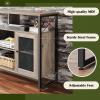 imageWLIVE TV Stand 55 inch TV Tall Entertainment Center with Storage Farmhouse Industrial TV Console for Bedroom Living Room Rustic BrownGreige