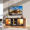 imageWLIVE TV Stand for 43 Inch TV Modern Entertainment Center with LED Lights ampamp Adjustable Glass Shelves Sturdy Media Console for Living Room BedroomGaming BlackRustic Brown
