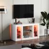 imageWLIVE TV Stand for 43 Inch TV Modern Entertainment Center with LED Lights ampamp Adjustable Glass Shelves Sturdy Media Console for Living Room BedroomGaming BlackWhite