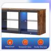 imageWLIVE TV Stand for 43 Inch TV Modern Entertainment Center with LED Lights ampamp Adjustable Glass Shelves Sturdy Media Console for Living Room BedroomGaming BlackRustic Brown