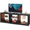 imageWLIVE TV Stand for 43 Inch TV Modern Entertainment Center with LED Lights ampamp Adjustable Glass Shelves Sturdy Media Console for Living Room BedroomGaming BlackBlack