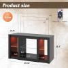 imageWLIVE TV Stand for 43 Inch TV Modern Entertainment Center with LED Lights ampamp Adjustable Glass Shelves Sturdy Media Console for Living Room BedroomGaming BlackBlack