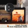 imageWLIVE TV Stand for 43 Inch TV Modern Entertainment Center with LED Lights ampamp Adjustable Glass Shelves Sturdy Media Console for Living Room BedroomGaming BlackBlack