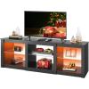 imageWLIVE TV Stand for 43 Inch TV Modern Entertainment Center with LED Lights ampamp Adjustable Glass Shelves Sturdy Media Console for Living Room BedroomGaming BlackBlack