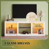 imageWLIVE TV Stand for 43 Inch TV Modern Entertainment Center with LED Lights ampamp Adjustable Glass Shelves Sturdy Media Console for Living Room BedroomGaming BlackWhite