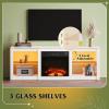 imageWLIVE TV Stand for 43 Inch TV Modern Entertainment Center with LED Lights ampamp Adjustable Glass Shelves Sturdy Media Console for Living Room BedroomGaming BlackWhite