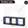 imageWLIVE TV Stand for 43 Inch TV Modern Entertainment Center with LED Lights ampamp Adjustable Glass Shelves Sturdy Media Console for Living Room BedroomGaming BlackBlack