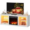imageWLIVE TV Stand for 43 Inch TV Modern Entertainment Center with LED Lights ampamp Adjustable Glass Shelves Sturdy Media Console for Living Room BedroomGaming BlackWhite