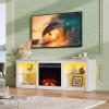 imageWLIVE TV Stand for 43 Inch TV Modern Entertainment Center with LED Lights ampamp Adjustable Glass Shelves Sturdy Media Console for Living Room BedroomGaming BlackWhite