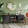 imageWLIVE TV Stand for 55 60 inch TV Mid Century Modern TV Console Entertainment Center with Storage for Living Room Retro BrownDark Black