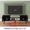 imageWLIVE TV Stand for 55 60 inch TV Mid Century Modern TV Console Entertainment Center with Storage for Living Room Retro BrownDark Black