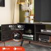 imageWLIVE TV Stand for 55 60 inch TV Mid Century Modern TV Console Entertainment Center with Storage for Living Room Retro BrownDark Black