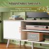 imageWLIVE TV Stand for 55 60 inch TV Mid Century Modern TV Console Entertainment Center with Storage for Living Room Retro BrownGreige