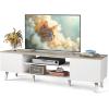 imageWLIVE TV Stand for 55 60 inch TV Mid Century Modern TV Console Entertainment Center with Storage for Living Room Retro BrownGreige