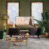 imageWLIVE TV Stand for 55 60 inch TV Mid Century Modern TV Console Entertainment Center with Storage for Living Room Retro BrownRelief Black