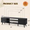 imageWLIVE TV Stand for 55 60 inch TV Mid Century Modern TV Console Entertainment Center with Storage for Living Room Retro BrownRelief Black