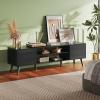 imageWLIVE TV Stand for 55 60 inch TV Mid Century Modern TV Console Entertainment Center with Storage for Living Room Retro BrownRelief Black