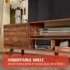 imageWLIVE TV Stand for 55 60 inch TV Modern Entertainment Center with Storage Cabinets Mid Century TV Console Table for Bedroom TV Stand for Living Room Charcoal BlackRetro Brown