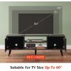 imageWLIVE TV Stand for 55 60 inch TV Modern Entertainment Center with Storage Cabinets Mid Century TV Console Table for Bedroom TV Stand for Living Room Charcoal BlackDark Black