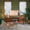 imageWLIVE TV Stand for 55 60 inch TV Modern Entertainment Center with Storage Cabinets Mid Century TV Console Table for Bedroom TV Stand for Living Room Charcoal BlackRetro Brown
