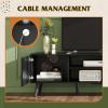 imageWLIVE TV Stand for 55 60 inch TV Modern Entertainment Center with Storage Cabinets Mid Century TV Console Table for Bedroom TV Stand for Living Room Charcoal BlackRelief Black