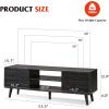 imageWLIVE TV Stand for 55 60 inch TV Modern Entertainment Center with Storage Cabinets Mid Century TV Console Table for Bedroom TV Stand for Living Room Charcoal BlackDark Black