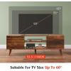 imageWLIVE TV Stand for 55 60 inch TV Modern Entertainment Center with Storage Cabinets Mid Century TV Console Table for Bedroom TV Stand for Living Room Charcoal BlackRetro Brown