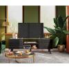 imageWLIVE TV Stand for 55 60 inch TV Modern Entertainment Center with Storage Cabinets Mid Century TV Console Table for Bedroom TV Stand for Living Room Charcoal BlackDark Black