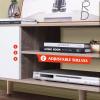 imageWLIVE TV Stand for 55 60 inch TV Modern Entertainment Center with Storage Cabinets Mid Century TV Console Table for Bedroom TV Stand for Living Room Charcoal BlackGreige