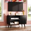 imageWLIVE TV Stand for 55 Inch TVs Entertainment Center with Storage Cabinet MidCentury TV Stands for Living Room and Bedroom 50quot TV Console BrownRelief Black
