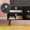 imageWLIVE TV Stand for 55 Inch TVs Entertainment Center with Storage Cabinet MidCentury TV Stands for Living Room and Bedroom 50quot TV Console BrownRelief Black