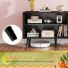 imageWLIVE TV Stand for 55 Inch TVs Entertainment Center with Storage Cabinet MidCentury TV Stands for Living Room and Bedroom 50quot TV Console BrownRelief Black