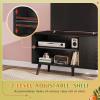 imageWLIVE TV Stand for 55 Inch TVs Entertainment Center with Storage Cabinet MidCentury TV Stands for Living Room and Bedroom 50quot TV Console BrownRelief Black