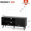imageWLIVE TV Stand for 55 Inch TVs Entertainment Center with Storage Cabinet MidCentury TV Stands for Living Room and Bedroom 50quot TV Console BrownRelief Black