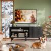 imageWLIVE TV Stand for 55 Inch TVs Entertainment Center with Storage Cabinet MidCentury TV Stands for Living Room and Bedroom 50quot TV Console BrownRelief Black
