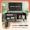 imageWLIVE TV Stand for 55 Inch TVs Entertainment Center with Storage Cabinet MidCentury TV Stands for Living Room and Bedroom 50quot TV Console BrownRelief Black