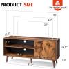 imageWLIVE TV Stand for 55 Inch TVs Entertainment Center with Storage Cabinet MidCentury TV Stands for Living Room and Bedroom 50quot TV Console BrownRustic Brown