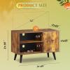 imageWLIVE TV Stand for 55 Inch TVs Entertainment Center with Storage Cabinet MidCentury TV Stands for Living Room and Bedroom 50quot TV Console BrownRustic Brown