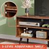 imageWLIVE TV Stand for 55 Inch TVs Entertainment Center with Storage Cabinet MidCentury TV Stands for Living Room and Bedroom 50quot TV Console BrownRustic Brown