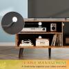 imageWLIVE TV Stand for 55 Inch TVs Entertainment Center with Storage Cabinet MidCentury TV Stands for Living Room and Bedroom 50quot TV Console BrownRustic Brown