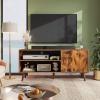imageWLIVE TV Stand for 55 Inch TVs Entertainment Center with Storage Cabinet MidCentury TV Stands for Living Room and Bedroom 50quot TV Console BrownRustic Brown