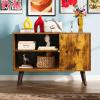 imageWLIVE TV Stand for 55 Inch TVs Entertainment Center with Storage Cabinet MidCentury TV Stands for Living Room and Bedroom 50quot TV Console BrownRustic Brown