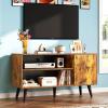 imageWLIVE TV Stand for 55 Inch TVs Entertainment Center with Storage Cabinet MidCentury TV Stands for Living Room and Bedroom 50quot TV Console BrownRustic Brown
